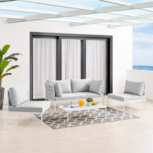 Load image into Gallery viewer, Harmony 4-Piece Sunbrella¨ Basket Weave Outdoor Patio Aluminum Seating Set by Modway
