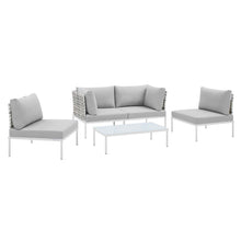 Load image into Gallery viewer, Harmony 4-Piece Sunbrella¨ Basket Weave Outdoor Patio Aluminum Seating Set by Modway
