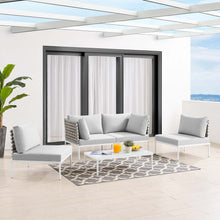 Load image into Gallery viewer, Harmony 4-Piece Sunbrella¨ Basket Weave Outdoor Patio Aluminum Seating Set by Modway
