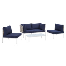 Load image into Gallery viewer, Harmony 4-Piece Sunbrella¨ Basket Weave Outdoor Patio Aluminum Seating Set by Modway
