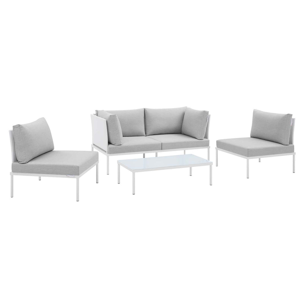 Harmony 4-Piece Sunbrella¨ Outdoor Patio Aluminum Seating Set by Modway