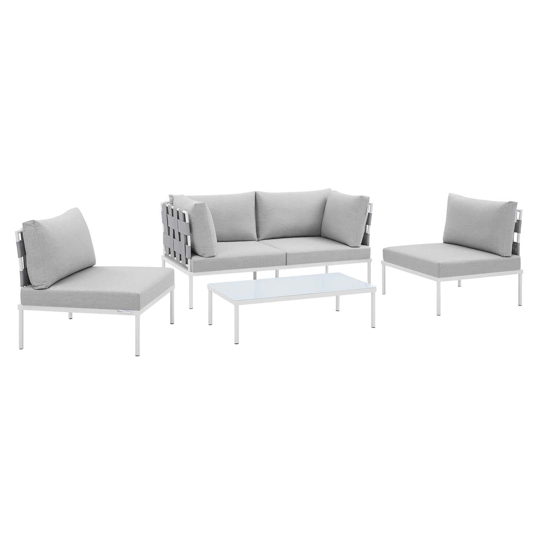 Harmony 4-Piece Sunbrella¨ Outdoor Patio Aluminum Seating Set by Modway