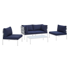 Load image into Gallery viewer, Harmony 4-Piece Sunbrella¨ Outdoor Patio Aluminum Seating Set by Modway
