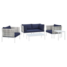 Load image into Gallery viewer, Harmony 5-Piece Sunbrella¨ Basket Weave Outdoor Patio Aluminum Seating Set by Modway
