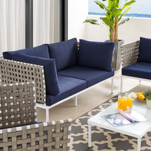 Load image into Gallery viewer, Harmony 5-Piece Sunbrella¨ Basket Weave Outdoor Patio Aluminum Seating Set by Modway
