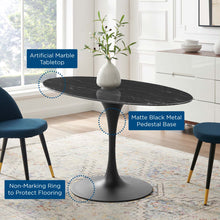 Load image into Gallery viewer, Lippa 54&quot; Oval Faux Marble Dining Table by Modway
