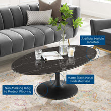 Load image into Gallery viewer, Lippa 48&quot; Oval Artificial Marble Coffee Table
