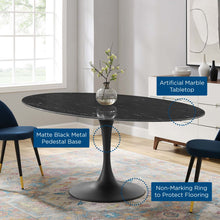 Load image into Gallery viewer, Lippa 78&quot; Oval Faux Marble Dining Table by Modway
