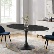 Load image into Gallery viewer, Lippa 78&quot; Oval Faux Marble Dining Table by Modway
