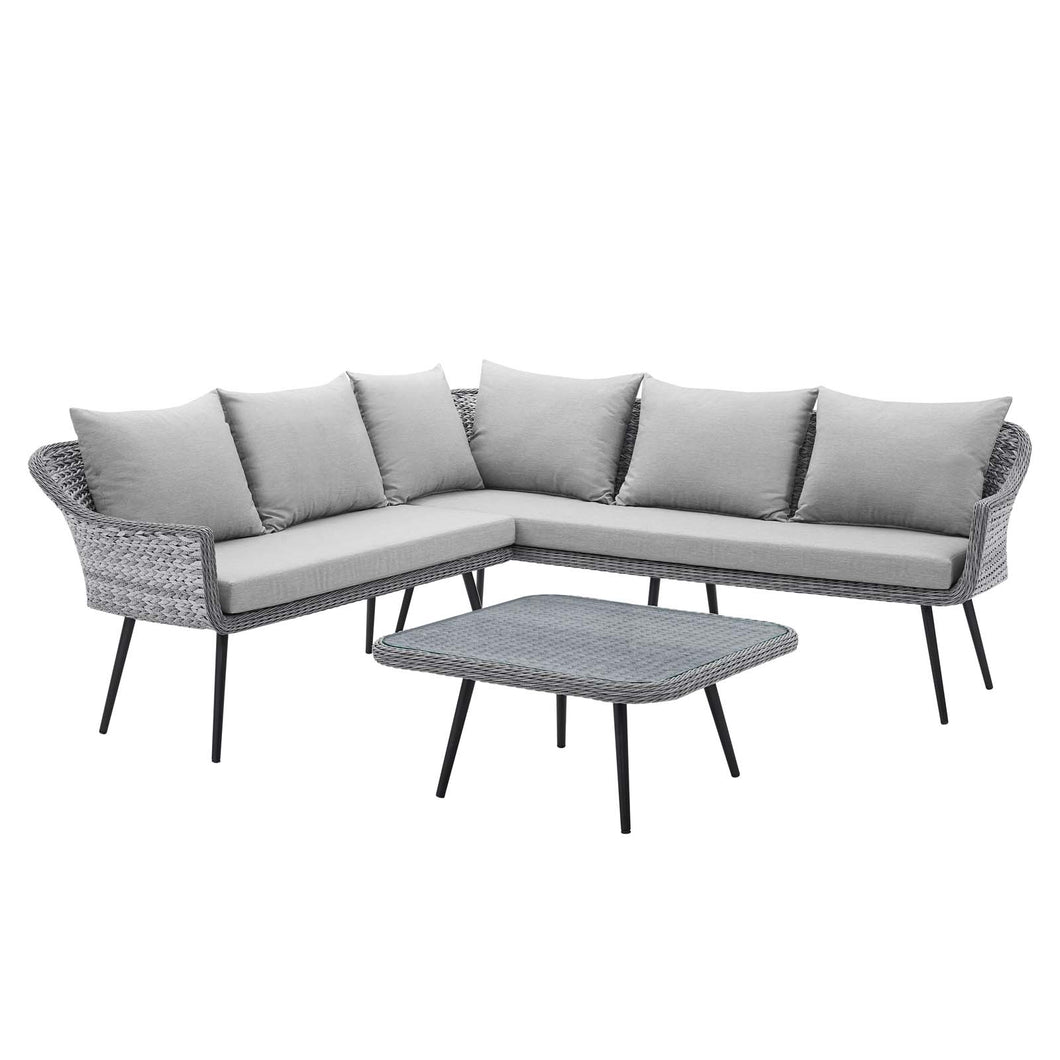 Endeavor Wicker Rattan Outdoor Patio Wicker Rattan Seating Set by Modway