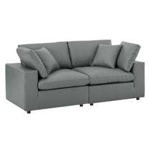 Load image into Gallery viewer, Commix Down Filled Overstuffed Vegan Leather Loveseat by Modway
