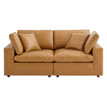 Load image into Gallery viewer, Commix Down Filled Overstuffed Vegan Leather Loveseat by Modway
