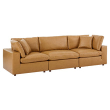 Load image into Gallery viewer, Commix Down Filled Overstuffed Vegan Leather 3-Seater Sofa by Modway
