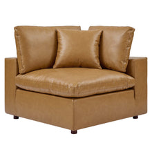Load image into Gallery viewer, Commix Down Filled Overstuffed Vegan Leather 3-Seater Sofa by Modway
