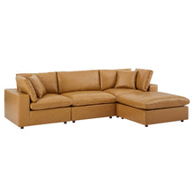 Load image into Gallery viewer, Commix 4-Piece Down Filled Overstuffed Vegan Leather Sectional Sofa by Modway
