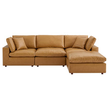 Load image into Gallery viewer, Commix 4-Piece Down Filled Overstuffed Vegan Leather Sectional Sofa by Modway
