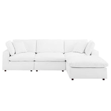 Load image into Gallery viewer, Commix Down Filled Overstuffed Vegan Leather 4-Piece Sectional Sofa
