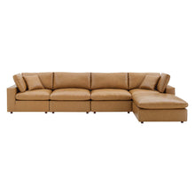 Load image into Gallery viewer, Commix 5-Piece Down Filled Overstuffed Vegan Leather Sectional Sofa by Modway
