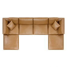 Load image into Gallery viewer, Commix 6-Piece Down Filled Overstuffed Vegan Leather Sectional Sofa by Modway
