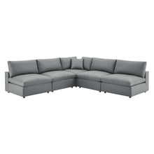Load image into Gallery viewer, Commix 5-Piece Down Filled Overstuffed Vegan Leather Sectional Sofa by Modway
