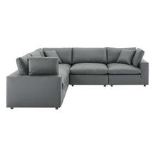 Load image into Gallery viewer, Commix 5-Piece Down Filled Overstuffed Vegan Leather Sectional Sofa by Modway
