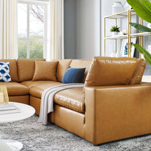 Load image into Gallery viewer, Commix 5-Piece Down Filled Overstuffed Vegan Leather Sectional Sofa by Modway
