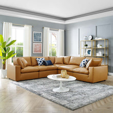 Load image into Gallery viewer, Commix 5-Piece Down Filled Overstuffed Vegan Leather Sectional Sofa by Modway
