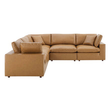 Load image into Gallery viewer, Commix 5-Piece Down Filled Overstuffed Vegan Leather Sectional Sofa by Modway

