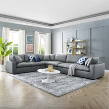 Load image into Gallery viewer, Commix 6-Piece Down Filled Overstuffed Vegan Leather Sectional Sofa by Modway
