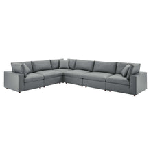 Load image into Gallery viewer, Commix 6-Piece Down Filled Overstuffed Vegan Leather Sectional Sofa by Modway

