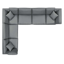 Load image into Gallery viewer, Commix 6-Piece Down Filled Overstuffed Vegan Leather Sectional Sofa by Modway
