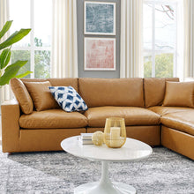 Load image into Gallery viewer, Commix 6-Piece Down Filled Overstuffed Vegan Leather Sectional Sofa by Modway
