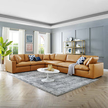 Load image into Gallery viewer, Commix 6-Piece Down Filled Overstuffed Vegan Leather Sectional Sofa by Modway
