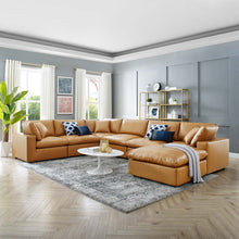 Load image into Gallery viewer, Commix 7-Piece Down Filled Overstuffed Vegan Leather Sectional Sofa by Modway
