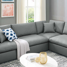 Load image into Gallery viewer, Commix 8-Piece Down Filled Overstuffed Vegan Leather Sectional Sofa by Modway
