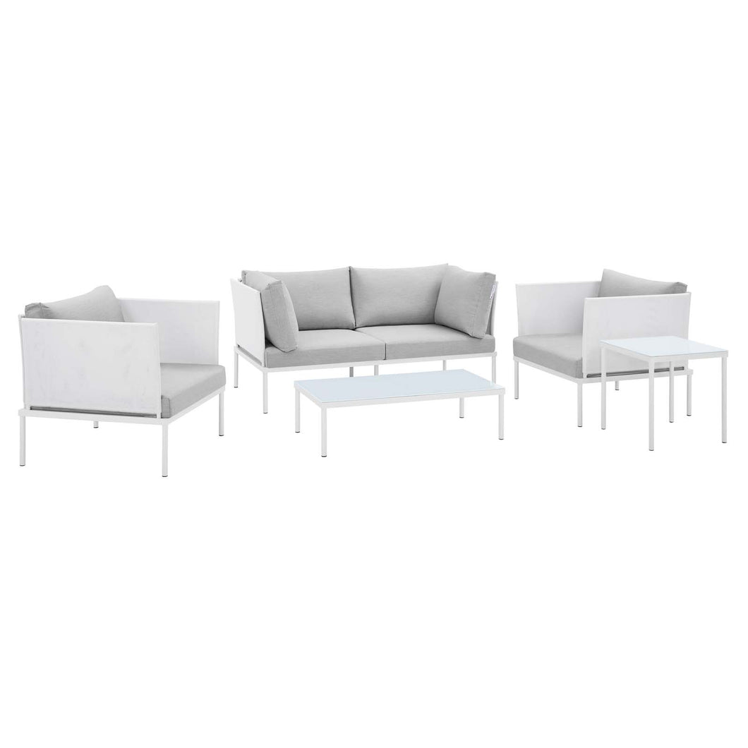 Harmony 5-Piece Sunbrella¨ Outdoor Patio Aluminum Furniture Set by Modway