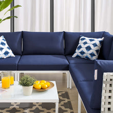 Load image into Gallery viewer, Harmony 6-Piece Sunbrella¨ Basket Weave Outdoor Patio Aluminum Sectional Sofa Set by Modway
