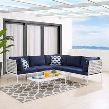 Load image into Gallery viewer, Harmony 6-Piece Sunbrella¨ Basket Weave Outdoor Patio Aluminum Sectional Sofa Set by Modway
