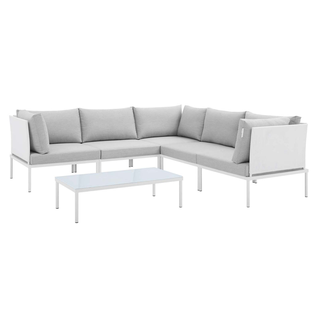 Harmony 6-Piece Sunbrella¨ Outdoor Patio Aluminum Sectional Sofa Set by Modway