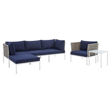 Load image into Gallery viewer, Harmony 6-Piece Sunbrella¨ Basket Weave Outdoor Patio Aluminum Seating Set by Modway
