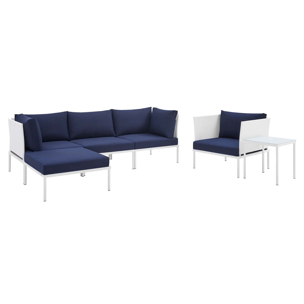 Harmony 6-Piece Sunbrella¨ Outdoor Patio Aluminum Seating Set by Modway