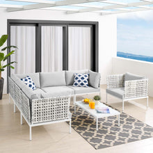 Load image into Gallery viewer, Harmony 7-Piece Sunbrella¨ Basket Weave Outdoor Patio Aluminum Sectional Sofa Set by Modway
