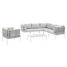 Load image into Gallery viewer, Harmony 7-Piece Sunbrella¨ Basket Weave Outdoor Patio Aluminum Sectional Sofa Set by Modway
