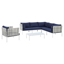 Load image into Gallery viewer, Harmony 7-Piece Sunbrella¨ Basket Weave Outdoor Patio Aluminum Sectional Sofa Set by Modway
