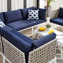 Load image into Gallery viewer, Harmony 7-Piece Sunbrella¨ Basket Weave Outdoor Patio Aluminum Sectional Sofa Set by Modway
