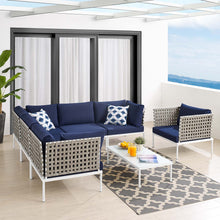 Load image into Gallery viewer, Harmony 7-Piece Sunbrella¨ Basket Weave Outdoor Patio Aluminum Sectional Sofa Set by Modway

