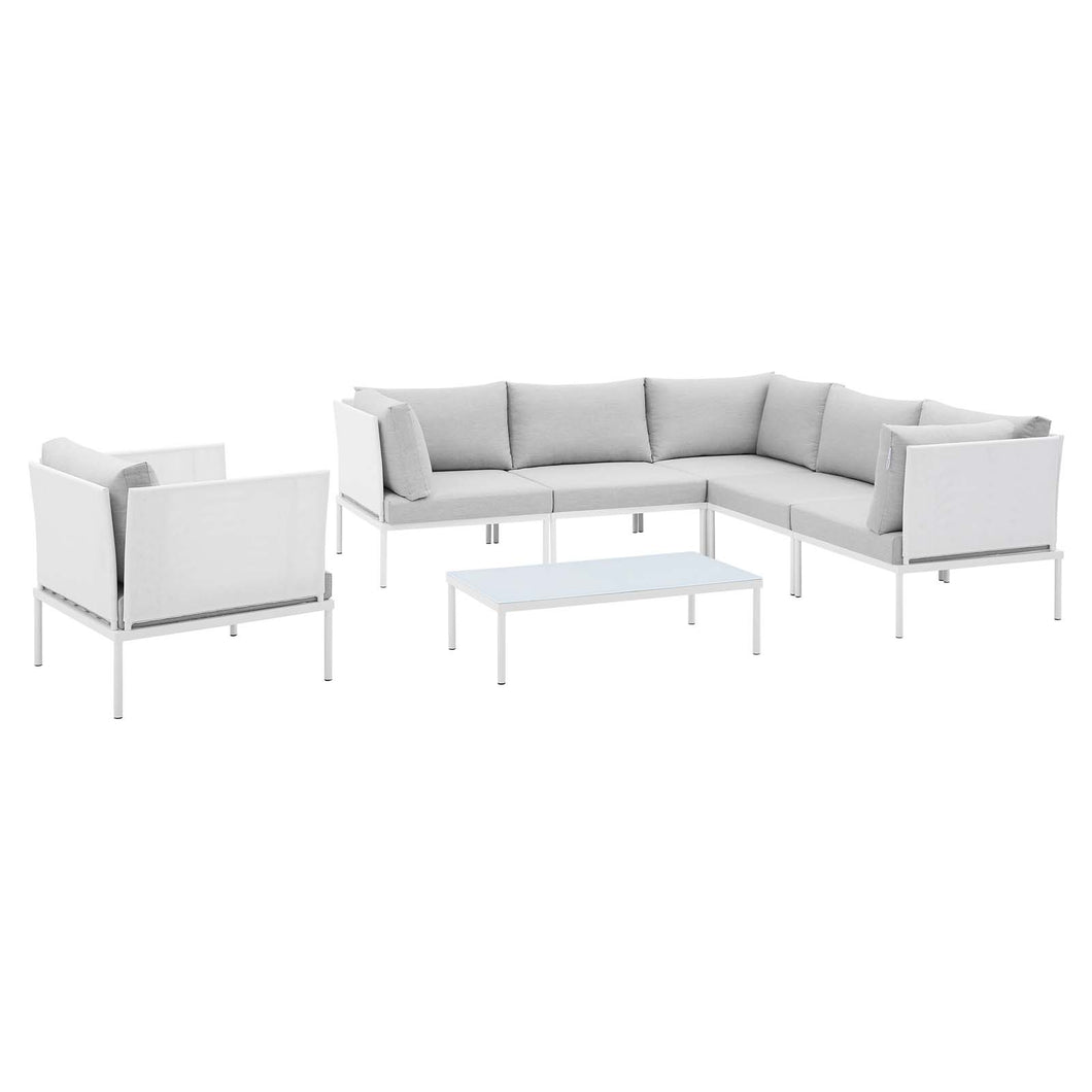 Harmony 7-Piece Sunbrella¨ Outdoor Patio Aluminum Sectional Sofa Set by Modway
