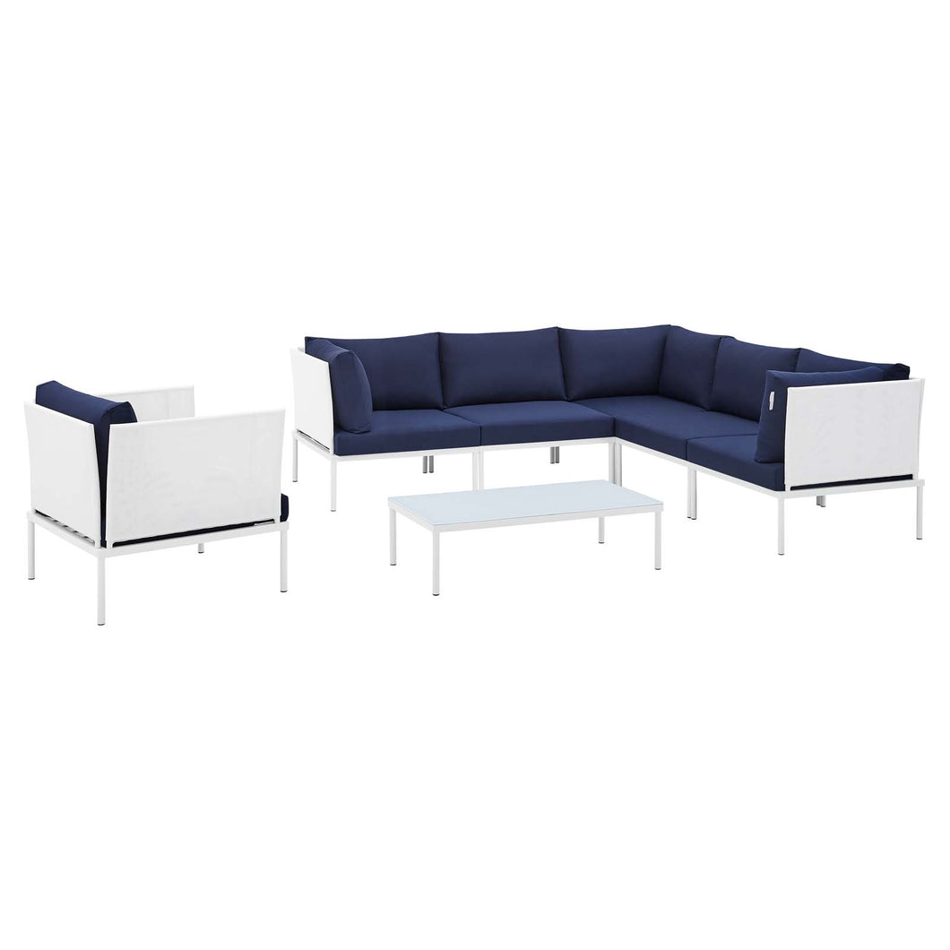 Harmony 7-Piece Sunbrella¨ Outdoor Patio Aluminum Sectional Sofa Set by Modway