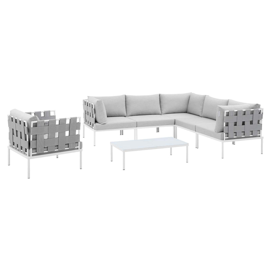 Harmony 7-Piece Sunbrella¨ Outdoor Patio Aluminum Sectional Sofa Set by Modway