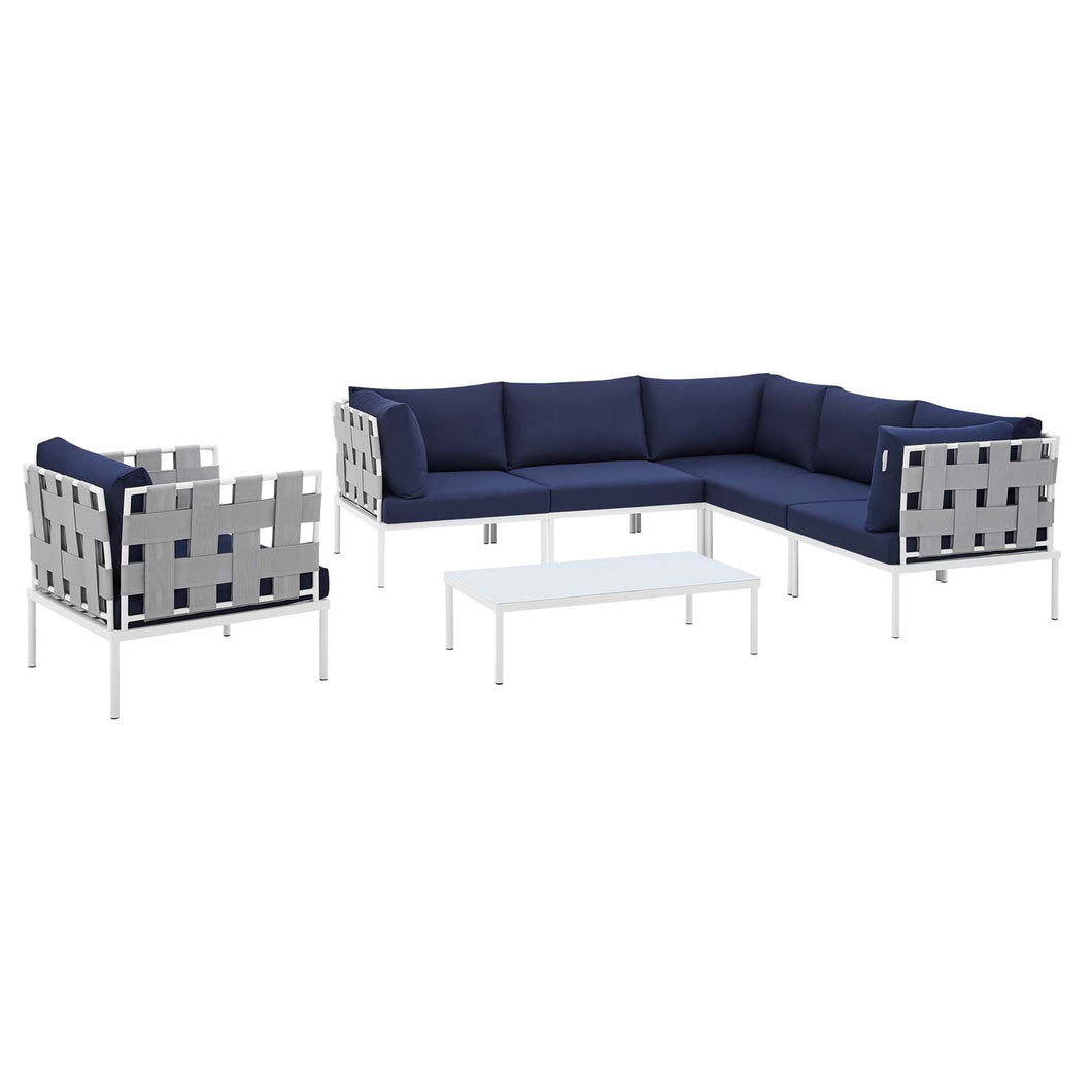 Harmony 7-Piece Sunbrella¨ Outdoor Patio Aluminum Sectional Sofa Set by Modway